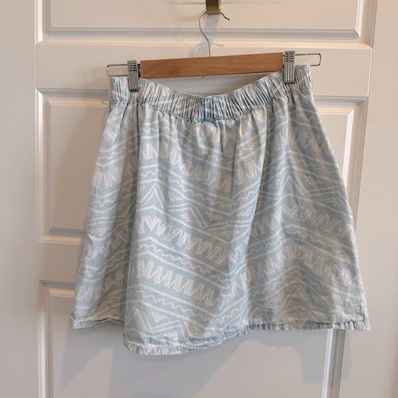 Mossimo Supply Tribal Aztec Denim Chambray Skirt-pockets - Picture 2 of 4